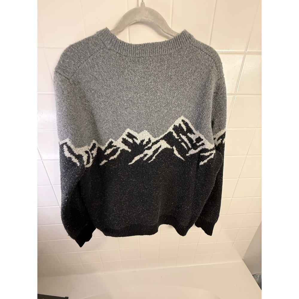 Banana Republic Mens XL Mountain Intarsia Italian Wool Blend Crewneck Sweater - Picture 6 of 6